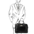 Urbino - Leather laptop briefcase 2 compartments with front pocket
